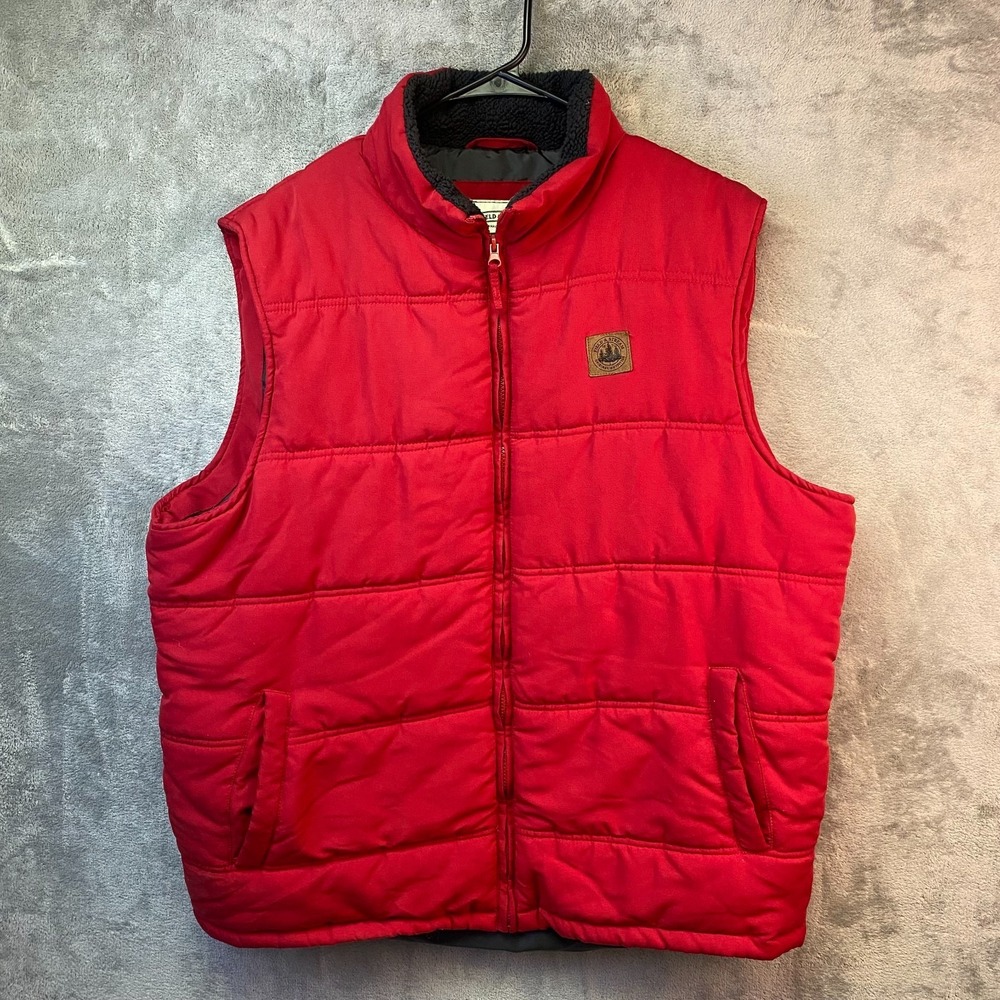 Field & Stream Puffer Vest XL Red Full Zip Polyester Outdoor